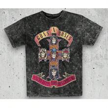 Playera rockera, camiseta dama bandas rock GUNS N ROSES, oversize diseño dtf calidad premium - Gris Oscuro - Ver 2