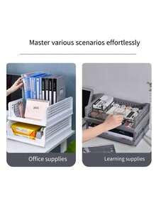 1 ngăn kéo đựng đồ trong tủ quần áo, hộp đựng quần áo len có thể gấp gọn dung tích lớn có ngăn chia - trắng - Xem 6