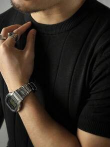 Camiseta Masculina Malha Casual – Gola Careca Redonda Manga Curta Cor Sólida Confortável