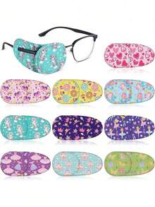 8 Pieces / 10 Sets Of Summer Eye Masks For Treating Amblyopia In Boys And Girls. These Are Fully Coverage Eye Masks Specially Designed For One Eye, With A Light-Blocking Single-Eye Cover. - Multicolor - View 8