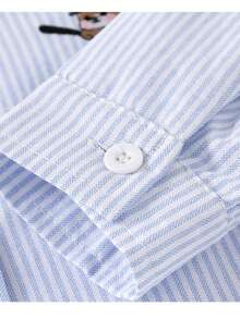 Young Boy Long Sleeve Embroidered Casual Shirt, Spring