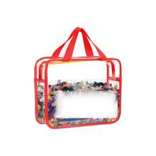 1pc Transparent Toy Storage Bag With Zipper And Label, Reusable Clear PVC Toy Organizer Pouch For Tabletop Games, Building Blocks, Puzzles, Toys, Nursery Storage - Multicolor - View 13