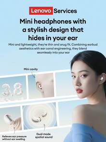 Lenovo 联想 LE203 睡眠蓝牙耳机，360°智能降噪，4层降噪，高品质音乐，超长续航，轻巧舒适，适合运动、办公、睡眠，兼容智能手机和电脑 - 彩色 - 查看 5