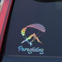 1pc Personalized Skydiving Adventure Mountain Peak Car Sticker, Suitable For Car Body, Laptop, Motorcycle