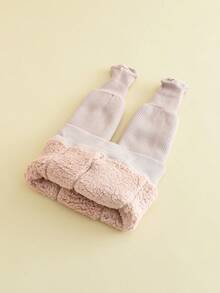 女童紧身打底裤，暖白色/黑色幼儿打底裤，婴儿裤