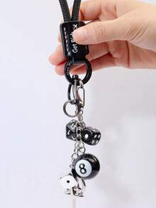 8 Ball Dice Charm Keychain - Cute Bag Purse Handbag Accessories - Y2K Aesthetic Key Chain For Women Men Halloween Accessories Teachers Day Bag Accessories Lanyards With Id Holder Car Accessories Bag Charms