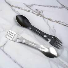 10-In-1 Practical Tactical Fork, Stainless Steel Spoon And Bottle Opener, Fork And Knife, Can Opener Set Of Camping Tools, Suitable For Hiking, Camping Or Backpacking Trips - Multicolor - View 5