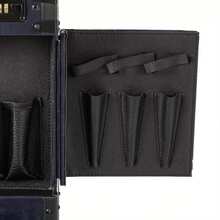 YUNRUX Rolling Makeup Case, Professional Makeup Travel Case, Multi-Layer Salon Organizer, Cosmetic Train Trolley With 4 Wheels, NEW - Blue - View 4