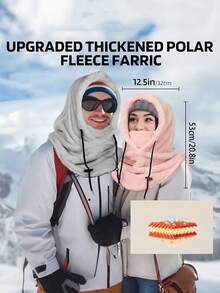 1pc/2pcs Solid Color Fleece Warm Balaclava, Comfortable Breathable Windproof Face Mask For Autumn/Winter - Multicolor - View 2