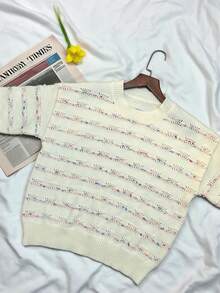 Fashionable Women Cute Colorful Polka Dot Sweater, Loose Fit Pullover Knit Top, Autumn/Winter