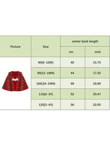 Kids Plaid Cape Adorable Ruffled Doll Collar Snowflake Pattern Cloak Trendy Baby Shawl with Tie Closure - Rojo - Ver 6