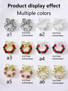 مجموعة من 4/30 طقم إكليل عيد الميلاد فاخر وبسيط، تشمل ملصقات أظافر عيد الميلاد المحدودة الإصدار، إكسسوارات الأظافر، ديكورات الأظافر، ديكورات جمالية، وديكورات DIY.