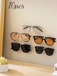 50片/20片/10片/5片/3片/1片眼镜收纳架，透明眼镜收纳架，浴室床边壁挂式太阳镜展示架，简易无孔眼镜架，配件收纳 - 彩色 - 查看 10