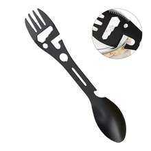10-In-1 Practical Tactical Fork, Stainless Steel Spoon And Bottle Opener, Fork And Knife, Can Opener Set Of Camping Tools, Suitable For Hiking, Camping Or Backpacking Trips - Multicolor - View 11