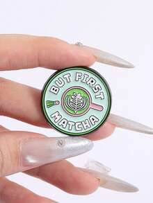 QIHOO Matcha Girlie 珐琅别针 I LOVE YOU SO MATCHA 金属胸针 时尚翻领徽章 背包衣服首饰 送给朋友的礼物 - 彩色 - 查看 4