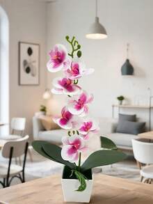 4pcs/1PC Simulation Plant Flowers Fake Hua Hudie Orchid Potted Bonsai, Wedding Shooting Green Props Living Room Decoration Plastic Flower Potted Ornaments, Holiday Decorations, Christmas Decorations.