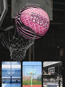 veidoorn 1 Stück Größe 7 Standard rosa Leopard Gummi Basketball für Indoor- und Outdoor-Training, feuchtigkeitsabsorbierend & verschleißfest Basketball, schönes Geschenk für Freund und Freundin