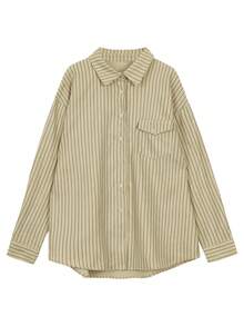 ii Early Autumn Corduroy Texture Casual Striped Long Sleeve Shirt