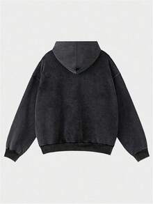 Lips Pattern Men's Graphic Hoodie Oversized Drop Shoulder Long Sleeve Streetwear Vintage Pullover Sweatshirt-Plus Size Tops For Teens - Môi đen - Xem 7