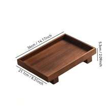 1pc Rosewood Jewelry Tray, Dresser Jewelry Cosmetic Display Organizer Plate, Desktop Key Storage Tray For Women Storage Organizer Travel Essentials Back To School Dormitory Storage - Brown - View 12