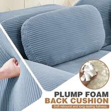 81.8"/117.3"/152.7" Modular Sectional Sofa, Corduroy Boneless Sofa With Deep Seat And Button Tufted Cushions, Comfy Cloud Sectional Loveseat Couches For Living Room Bedroom, No Assembly - 藍色 - 查看 9