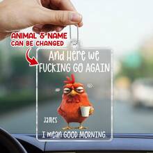 Catygift Personalized Animal Car Hanging Decoration, Custom Acrylic Auto Accessory, Unique Gift For Pet Lovers, Wildlife Themed Car Ornament