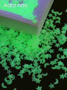 10g Luminous Stars Moon Soft Clay Flakes For Epoxy Resin Filling Green Light Stars Moon Soft Pottery DIY Earrings Keychains Making Accessories