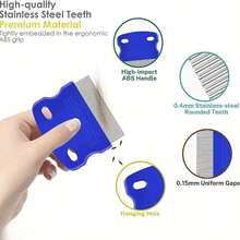 4 Peças Pentes de Aço Inoxidável para Pulgas e Carrapatos, Escovas de Dentes Redondas para Higiene de Cães e Gatos, Removedor de Manchas de Lágrimas Profissional de Dupla Face para Animais de Estimação, Adequado para Ferramenta de Higiene de Pelos de Animais de Estimação Pequenos, Médios e Grandes, Presente de Dia dos Namorados, Casamento, Aniversário - Multicolorido - Visão 4