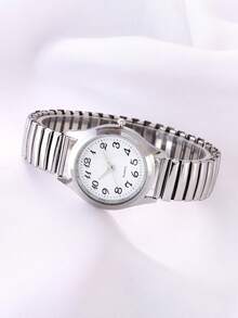 Reloj de pulsera de cuarzo con correa elástica y esfera con números arábigos - Múltiples colores para uso diario | Regalo ideal para ancianos, hombres, mujeres, parejas, padres, abuelos en cumpleaños, aniversarios y días festivos