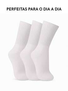 Kit Of 7 Pairs Of Unisex White Socks, Medium Length – Practicality And Protection For Any Occasion - White - View 7