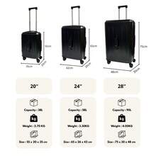 ORLACS Equipaje, Juego de Maletas 20+24+28, Juego de Tres Piezas, Material Rígido de PP, El Modelo de 20" Puede Poner Agua en la Maleta, Puede Poner su Teléfono en Cada Maleta, Cada Maleta Tiene un Asa en la Parte Delantera, Ligero, Cerradura de TSA, Expandible con Doble Cremallera, Gran Capacidad de Almacenamiento, Ruedas Universales Silenciosas de 360°, Alta Calidad, Duradero, Impermeable, Resistente al Desgaste, Resistente a los Arañazos, Marca Europea, Diseño Europeo, Artículo Superior, Adecuado para Viajes de Negocios, Esencial para Viajes de Negocios, Traslados, Vacaciones, Cómodo para Viajes Familiares, Equipaje de Mano para Aerolíneas, Regalo Especial, Adecuado para Hombres y Mujeres, Múltiples Colores Disponibles