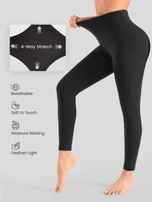 BioSynq 3 Pack Solid Black High Waisted Leggings For Women, Ultra Soft Stretch Opaque Slim Yoga Leggings, One Size & Plus Size - 彩色 - 查看 2