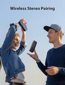 Soundcore Anker 2 Bocina Bluetooth Potente, batería de 24 Horas, protección contra el Agua IPX7, Graves enormes con Dos Controladores de Graves - Negro+Azul - Ver 6