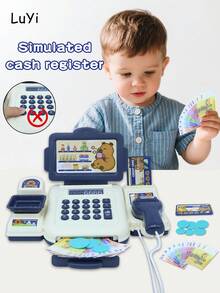 玩具超市收银台玩具套装，包括扫描、称重和结账模拟，家庭互动游戏，角色扮演玩具，男孩和女孩的生日/节日礼物
