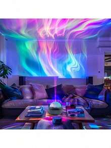 1pc Aurora Projection Floor Lamp, Remote Control, Multi-Color Switching, Suitable For Indoor Space Wall Decor, Perfect Gift For Couples, Family And Friends. Easter Gift - Multicolor - View 5