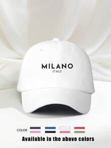 1 件刺绣“MILANO”泰迪羊毛棒球帽，透气可调节高尔夫太阳帽，时尚弧形帽檐太阳帽，男女皆宜，适合所有季节 - 棒球帽 - 查看 17