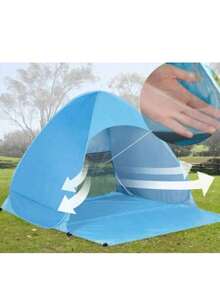 1-2 Person Lightweight Portable Beach Camping Tent With UV And Mosquito Protection - Blue - View 3