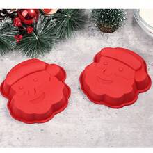 硅胶蛋糕模具，适用于圣诞节、圣诞老人形状的蛋糕饼干和圣诞布丁 - 彩色 - 查看 9