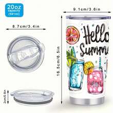 1pc 20 Oz Stainless Cup, 20 Oz Mug, Your Perfect Companion For Every Adventure, Mugs, Useful For Professionals Working Remotely, Vibrancy In The Verand