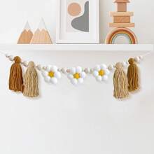 1 件粉色花朵流苏横幅，儿童婴儿房装饰，派对装饰，可爱，悬挂装饰，新生儿必需品，摄影道具，礼物