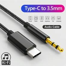 Cáp âm thanh AUX bện nylon, Type C sang 3,5 mm, Cáp kết nối loa âm thanh nổi trên ô tô chất lượng cao, Tương thích với iPhone 16 Pro Max/16 Pro/16 Plus/16/15 Pro Max/15 Pro/15 Plus/15, Dây nối dài tai nghe chuyển đổi Type C - Nhiều màu - Xem 1