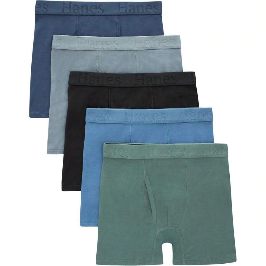 Boxer Briefs, Tween  Underwear, Cotton Stretch, 6-Pack Clear