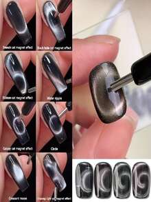 1pc/2pcs Magnetic Nail Art Pen - Strong Magnet, Suitable For Gel Nail Polish, Professional Nail Salon And Home Manicure/Pedicure Tool - Odorless Magnetic Nail Stick, Essential For Salon And DIY Nail Art, Compact And Portable, Reliable And Durable, Fashionable Design, Made For Nail Art Enthusiasts, Suitable For Home Manicure Salon And DIY, Makeup Products, Travel Essentials, Summer, Mother's Day, Friend Gifts, Girlfriend Gifts - Black - View 7