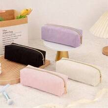 1/2 Stücke Stifteetui einfarbig kariert, multifunktionales Stifteetui mit Diamantmuster, großes Fassungsvermögen, Stifteetui Schultasche (Plüsch Schulstifteetui)