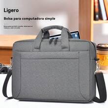 Portátil bandolera mensajero para las mujeres los hombres portátil maletín de transporte portátil tableta maletín para viajes de negocios portátil funda protectora básica bolsa de ordenador portátil con compartimentos de transporte maletín bolsa de mensajero con correa para el hombro y bolsillos - Negro - Ver 2
