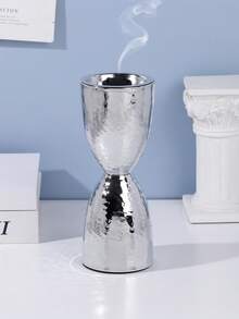 1 pieza/1 set Quemador de incienso de hierro hueco exquisito con tapa, quemador de aromas, adorno decorativo. Es adecuado para la decoración del hogar, dormitorios, salas de estar (como decoración central), oficinas, lugares de yoga y fiestas, creando una atmósfera elegante.