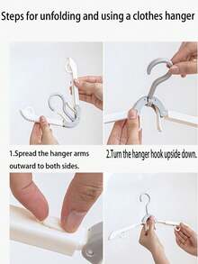 3pcs Multi-Functional Foldable Clothes Hanger Rack – Portable Travel Drying Rack For Home And On-The-Go Use, Space-Saving, Lightweight And Easy-Setup Hanger System, Versatile Laundry Organizer For Indoor Drying, Dorms, Apartments, Vacation Rentals, And Small Spaces, Construction, Quick-Fold Design, Sturdy Support For Shirts, Dresses, Tops, Towels, And Accessories - Multicolor - View 5