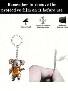 Ein Känguru mit Kopfhörern 2D Kristall Anhänger - lebendiges gelbes Outfit, lustiges Auto Accessoire. Perfekt für Zuhause, Rucksack, Schlüsselanhänger Dekoration. Ausgezeichnete Geschenkidee. Rucksack Dekoration | Süßes Design | Kristall Taschenlanyards mit ID-Halter Auto Accessoires Taschencharms