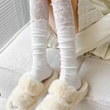 3/4 Pairs Of Women's Long Over-The-Knee Socks, Multi-Color Fashionable Plush Socks, Suitable For Matching Boots, Breathable Soft And Comfortable Stockings All Year Round