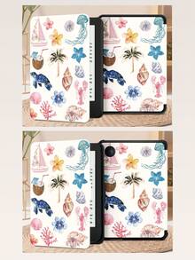 酷夏海洋元素拼贴保护壳适用于 iPad Air4/5 10.9 英寸、iPad 7/8/9/10.2 英寸、iPad 第 10 代，适用于 Kindle Paperwhite 第 12 代 2024、Kindle（第 11 代）2022 年发布，适用于 Kobo Libra Color，适用于 Galaxy Tab S6 Lite 10.4 英寸，保护壳具有自动睡眠/唤醒功能 - 彩色 - 查看 11